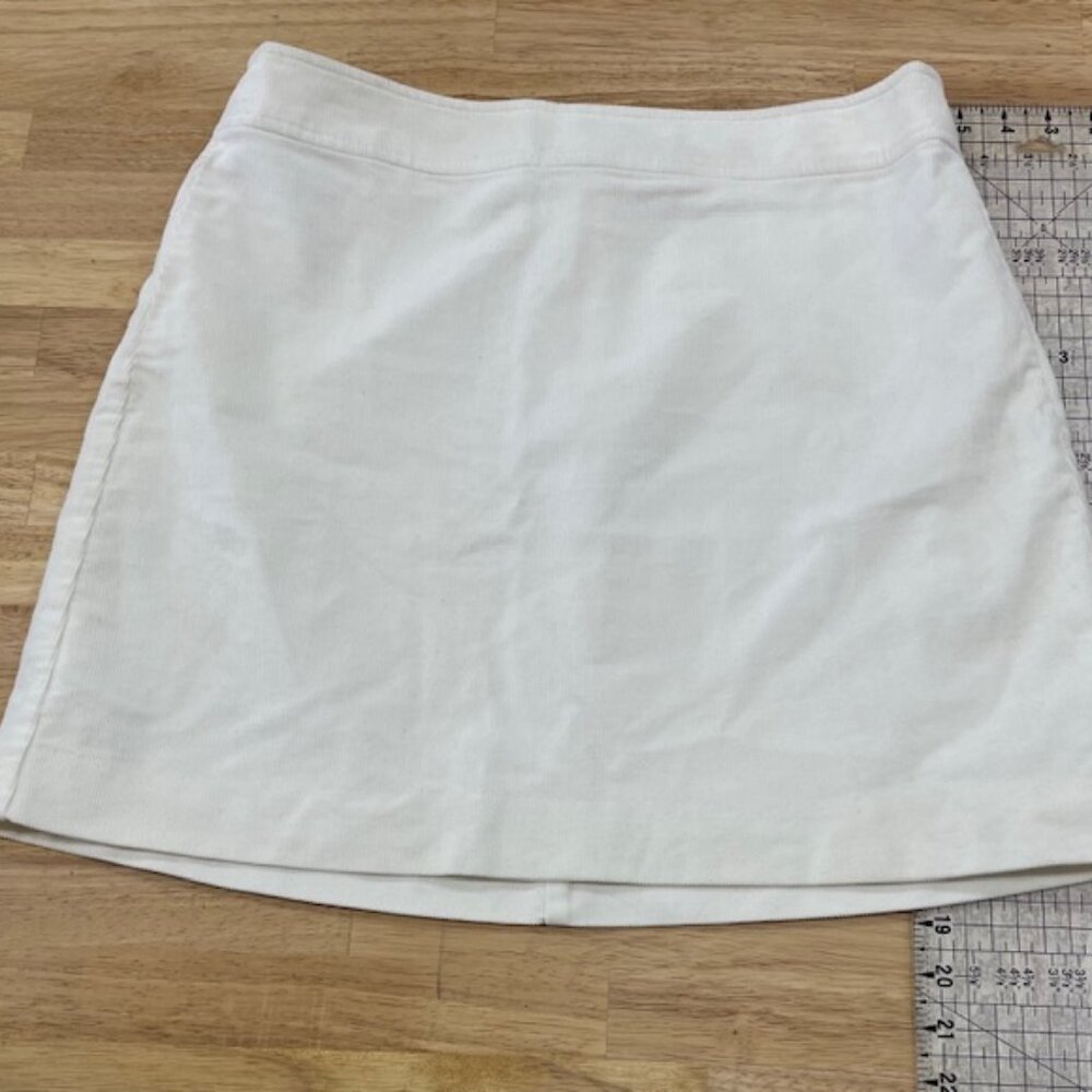 J. Crew corduroy cream mini skirt, size 10, gently used